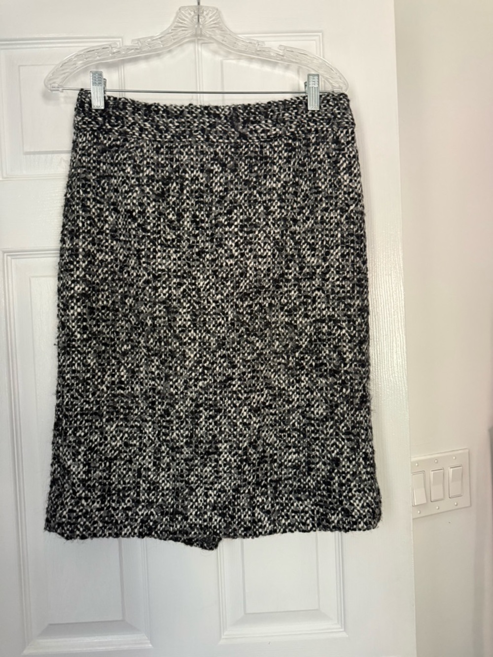 J. Crew Black and White Tweed Pencil Skirt